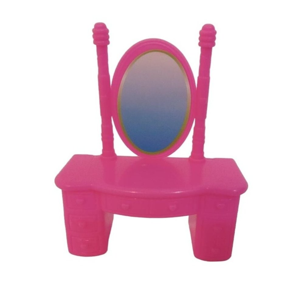 Greenbryer Polly Pocket Vanity Mirror Dresser Pink Doll House Furniture Plastic
